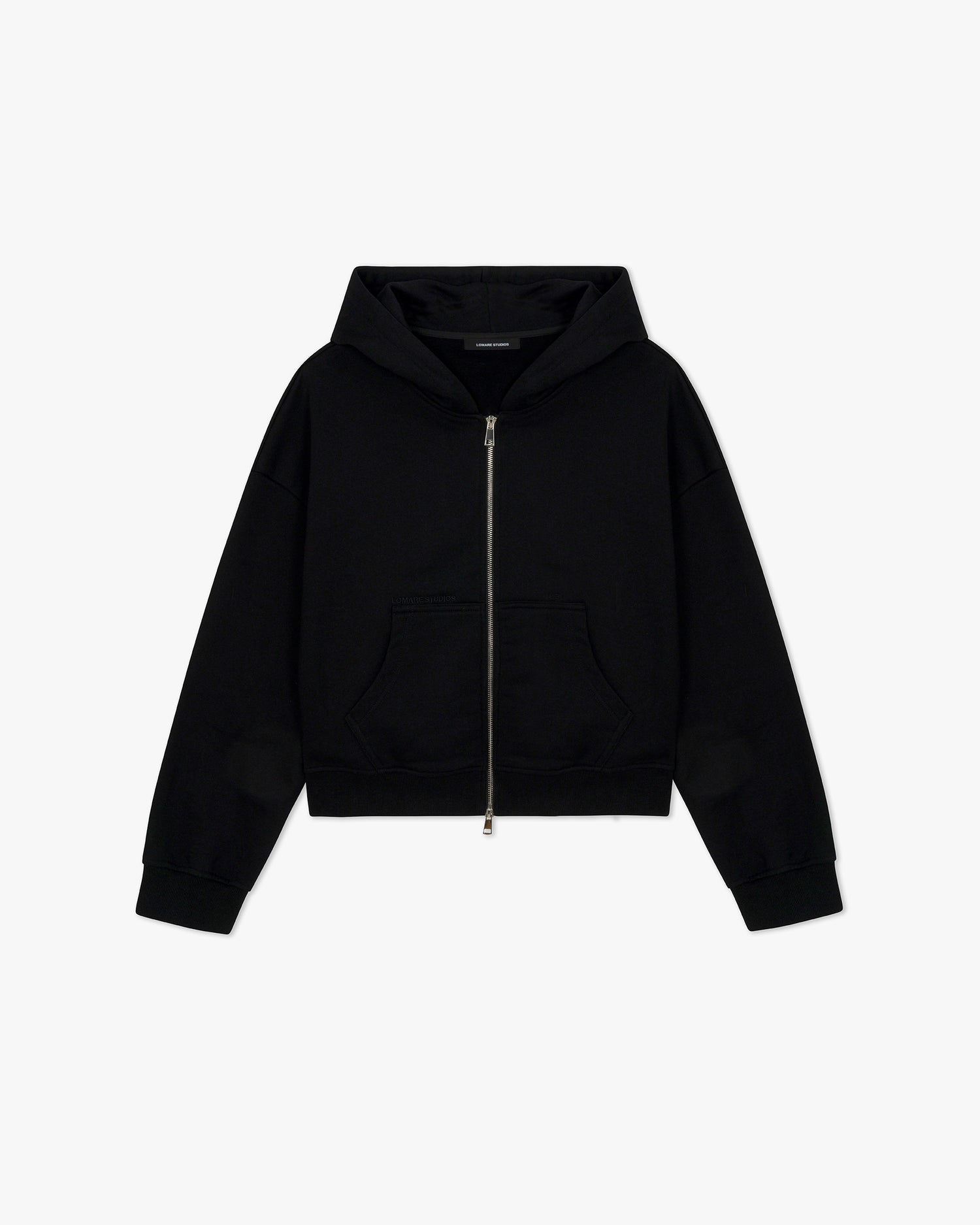 DIXON ZIP UP HOODIE IN BLACK