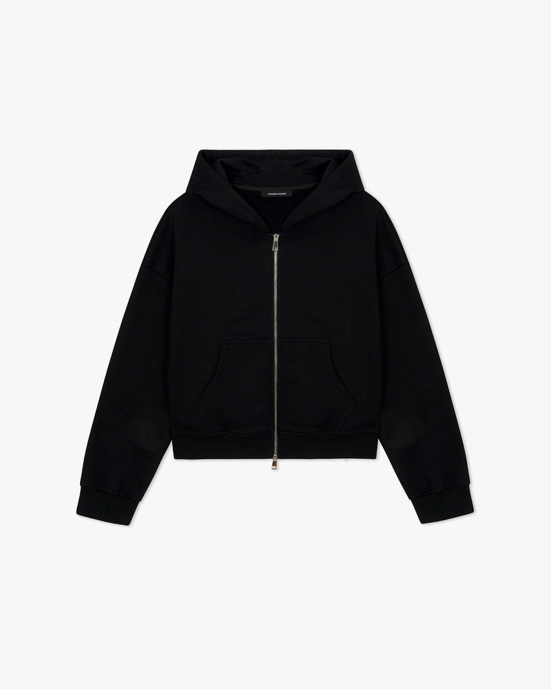 DIXON ZIP UP HOODIE IN BLACK
