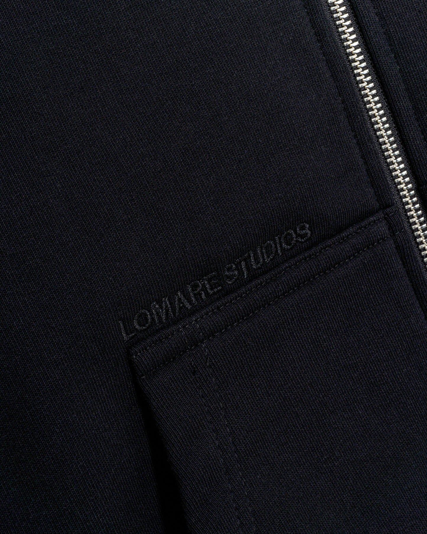 DIXON ZIP UP HOODIE IN BLACK